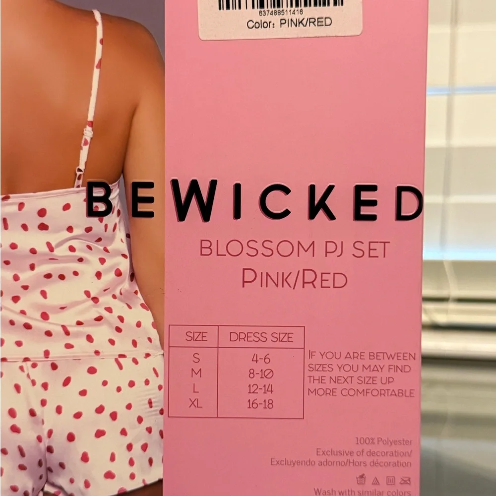 BeWicked Pink and Red Blossom PJ Set - Picture 11 of 12